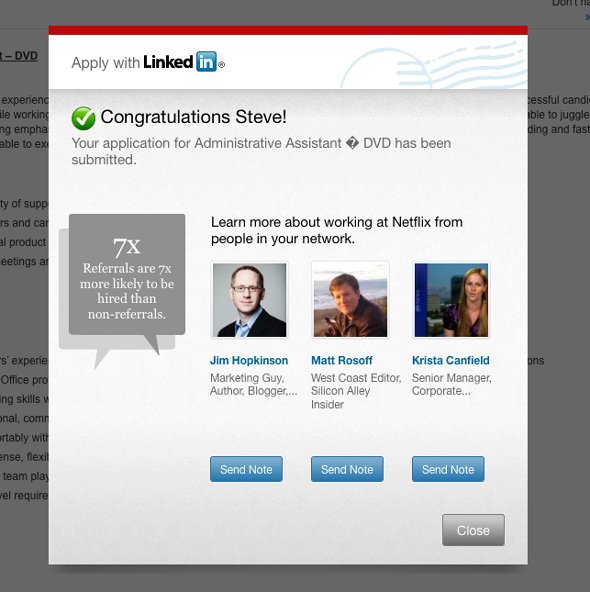 example of Apply with linkedin button with make a profile