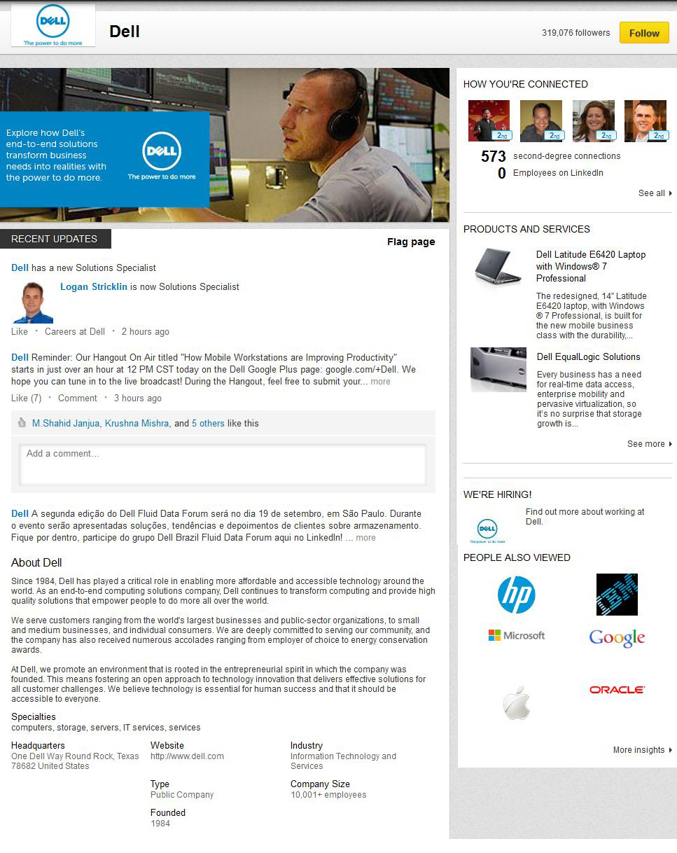 Linkedin Company Page Example New Design New Look