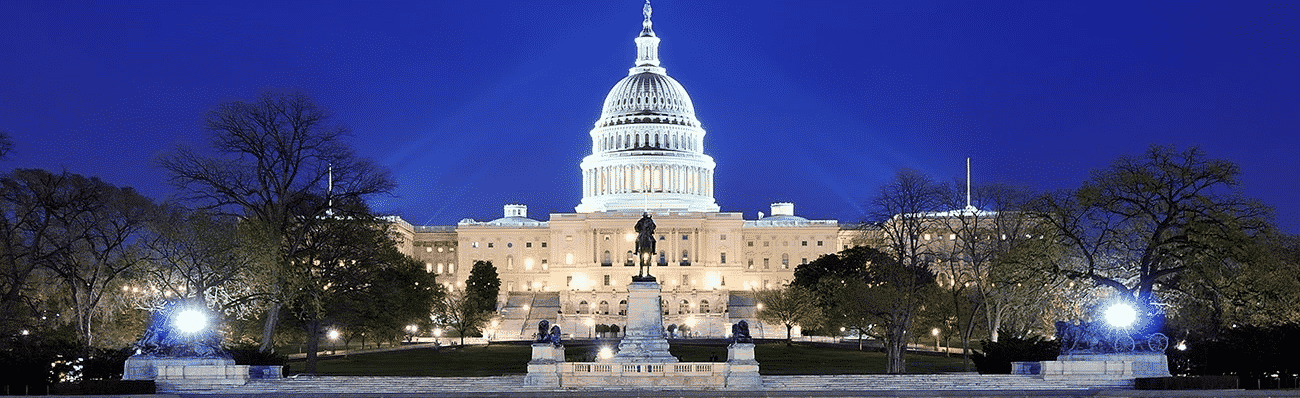 Washington DC capitol night Linkedin background image