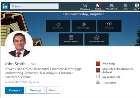 Mortgage broker banker LinkedIn profile example
