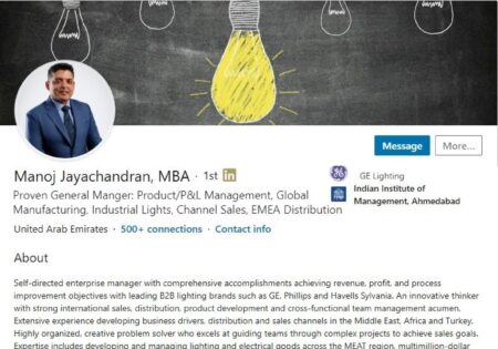Abu Dhabi LinkedIn Profile Example