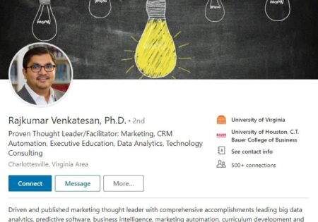 Higher Education University Professor LinkedIn Profile Example 2106