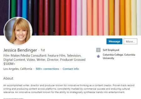 Executive LinkedIn Profile Example film media television content distribution 2312