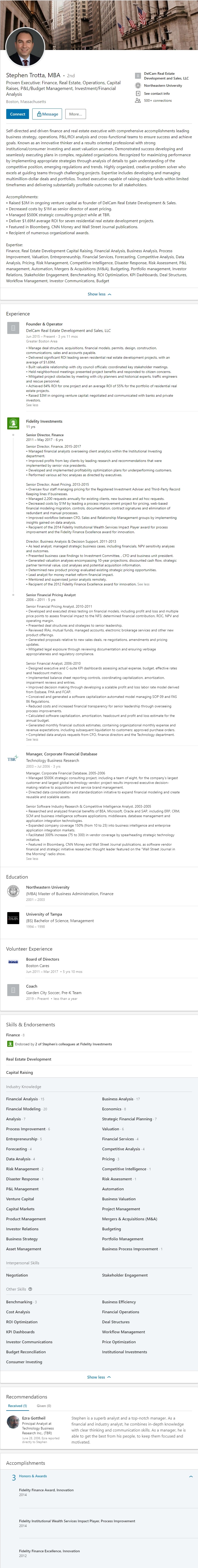 Private equity  venture capital LinkedIn Profile sample 2437 1
