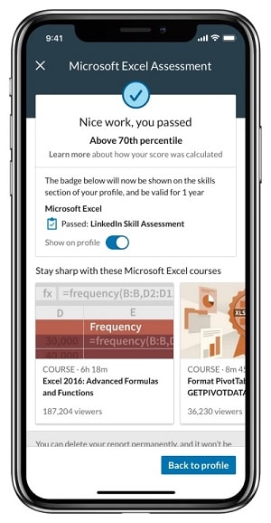 Linkedin Skills Assessment Passed Share Results Phone1