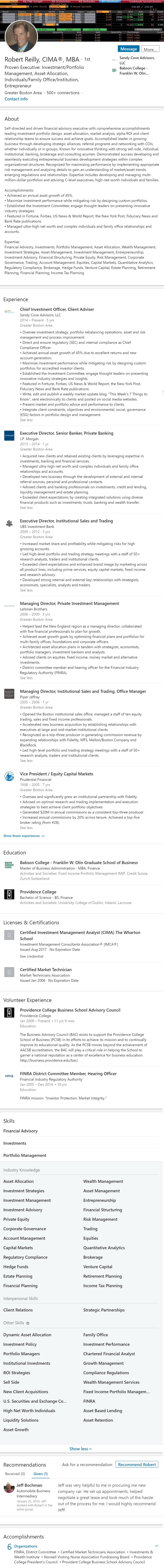 Financial Planner LinkedIn Profile Example 2602