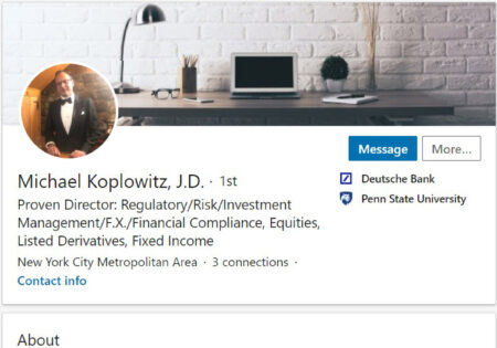 Investment Banking LinkedIn Example 
