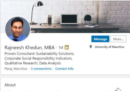 Human Resources CSR ESG LinkedIn profile example