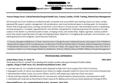 Health nurse nursing professional resume example
