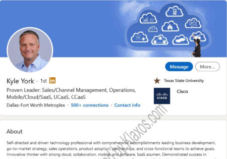 Sales Tech SaaS LinkedIn profile example