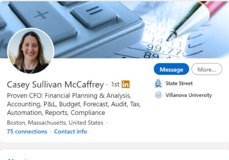 CFO Executive LinkedIn profile example