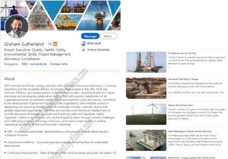 Oil, Natural Gas, Energy Power Production Professional LinkedIn Profile Example