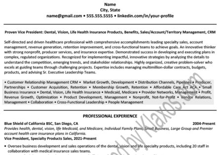 San Diego Professional Resume/CV Example