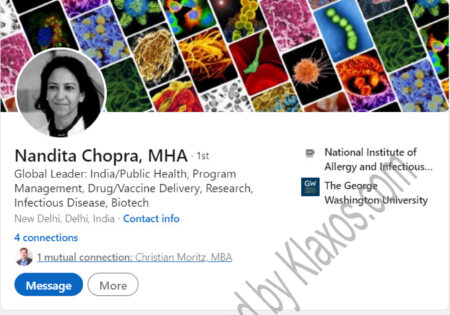 Public health LinkedIn profile example