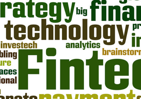 Fintech Words LinkedIn Background Image