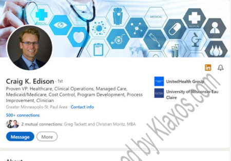 Healthcare Utilization Management LinkedIn profile example