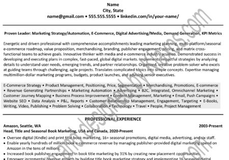 Tech E-Commerce Resume & LinkedIn Examples