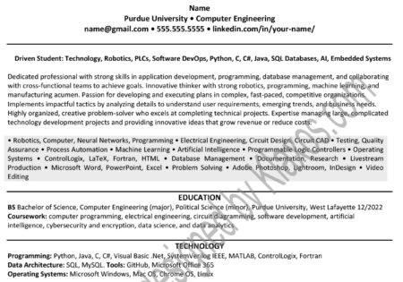 Student Entry-Level resume example