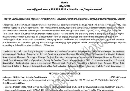 Jeddah Professional Resume/CV Example