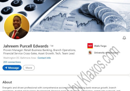 Banking branch manager LinkedIn profile example
