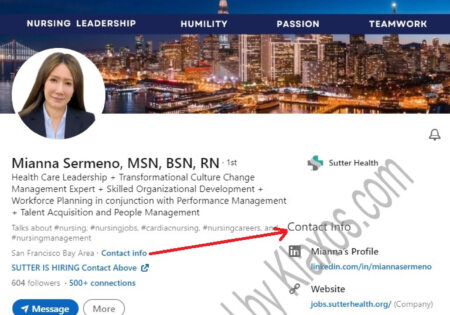 Health nurse nursing LinkedIn profile example