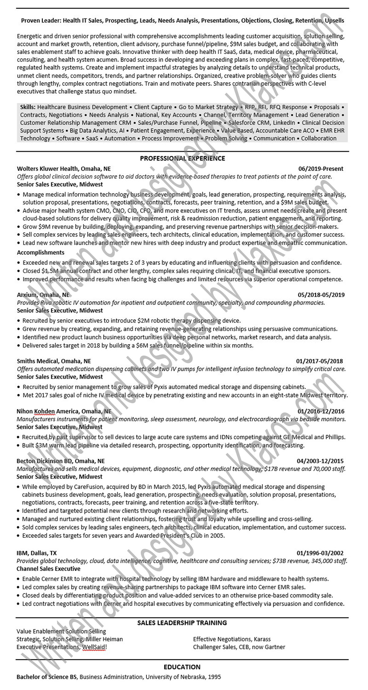 electronic medical records resume
